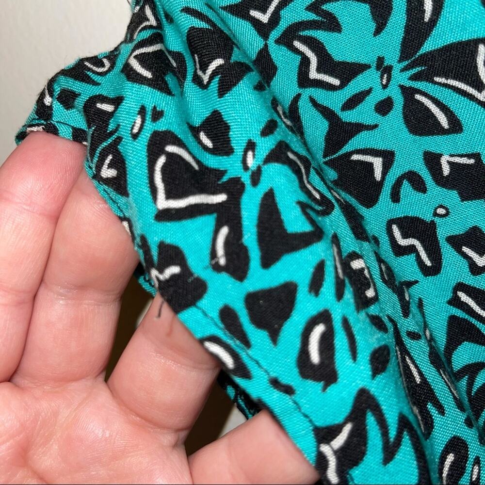 Vtg 80’s Roxanne Geometric Print Cinched Romper - image 8